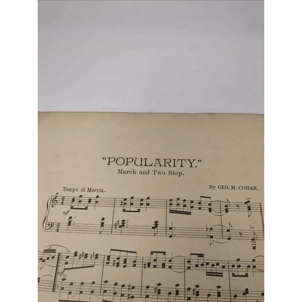 1906 Popularity Sheet Music by Geo M‎ Cohan Yankee Doodle Cohan